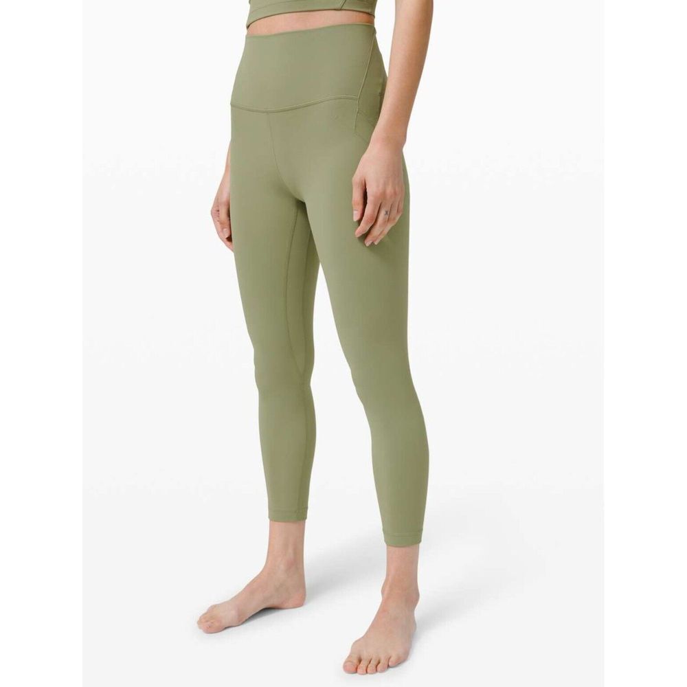 Lululemon Sz 4 Nulu‎ Fold High-Rise Yoga Tight 25" Rosemary Sage Green - Picture 4 of 13